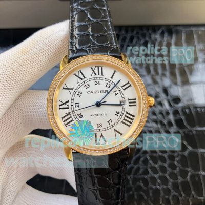 TW Factory Swiss Replica Ronde Solo De Cartier Automatic Gold Watch 42mm